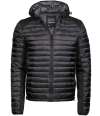 T9610 9610 Tee Jays Crossover Hooded Padded Outdoor Jacket Black / Black Melange colour image